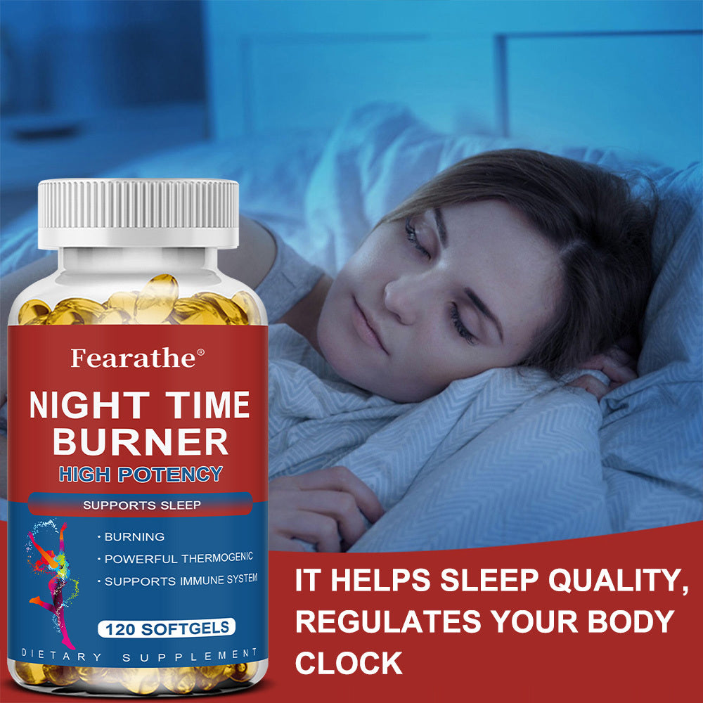 Night Burner, High Potency Formula - White Kidney Bean, Caffeine, L-Theanine HCl - 120 Softgels
