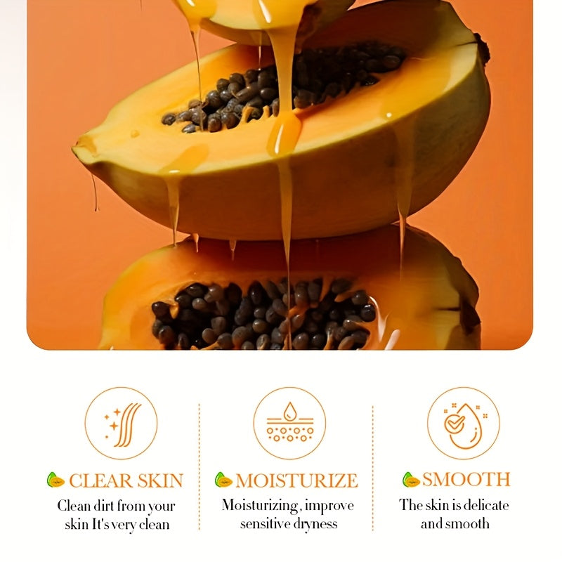 Tsinger Women's Papaya Bath Soap - Moisturizing Exfoliating Bar with Natural Papaya Extract, Smooth & Silky Texture, No Paraben/Silicone, for All Light Beige Types, Middle East Collection