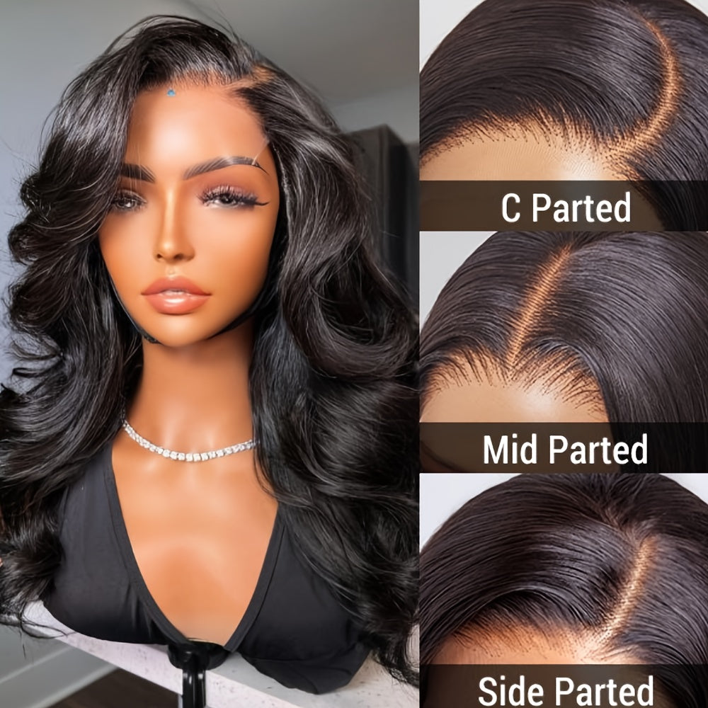 250% Upgrade High-Density 13x6 Full Glueless Wigs Human Hair Pre Plucked Pre Cut, Body Wave Lace Front Wigs Human Hair, 3D Dome Cap Ready to Wear Glueless Bleached Knots Lace Front Wig Christmas Gifts 16-40Inch