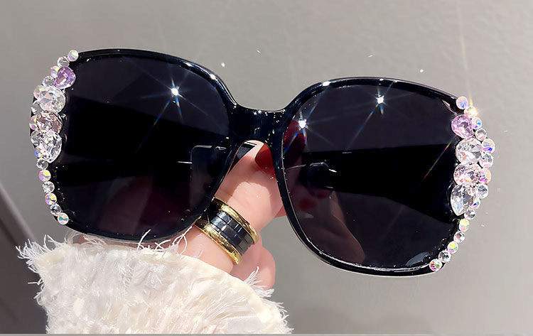 Women'S Fashion Glasses Protection & Anti-Glare, Ultra-Lightweight Driving Fashion Glasses with Oversized Round Frames, Pink-Tinted Lenses & Sparkling Accent - Stylish for Driving, Casual Attire - Fashionable & Functional Eye