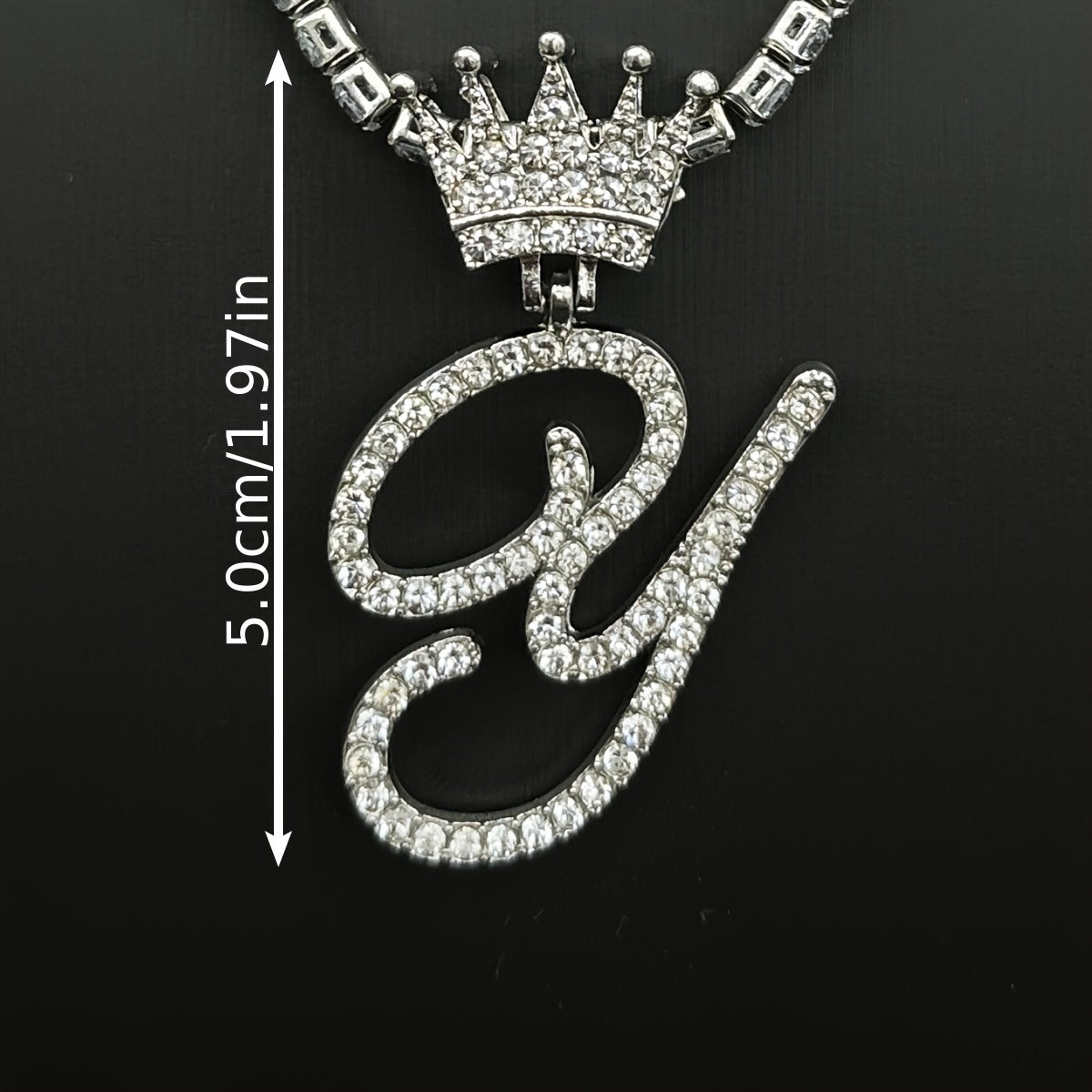 1pc Men's and Women's Fashion Pendant Necklace-26 Crown-shaped Fancy English Letter Pendant Necklace with Round Box Chain-Hip-hop Style Niche Necklace Jewelry Gift