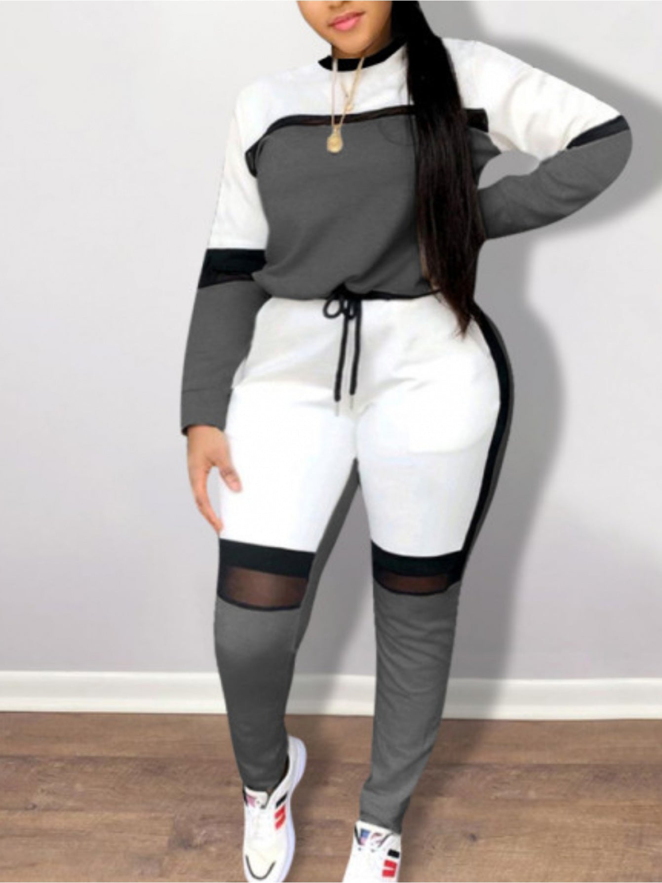 2pcs Women's Shapewear & Athletic Training Suit - Full-Body Panel Set with Tummy Control, Butt Lifter & Hip Enhancer, Color Block Sportswear for Gym, Dance, Yoga - Machine Washable 2pcs Outfit