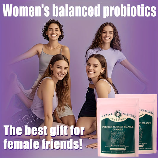 60pcs, Women's Balance Gummies Hot Deal, Caring for Women and Partners, Becoming Women's First Choice Gift Hawaiian Pineapple Probiotic Gummy Promotes Female Health