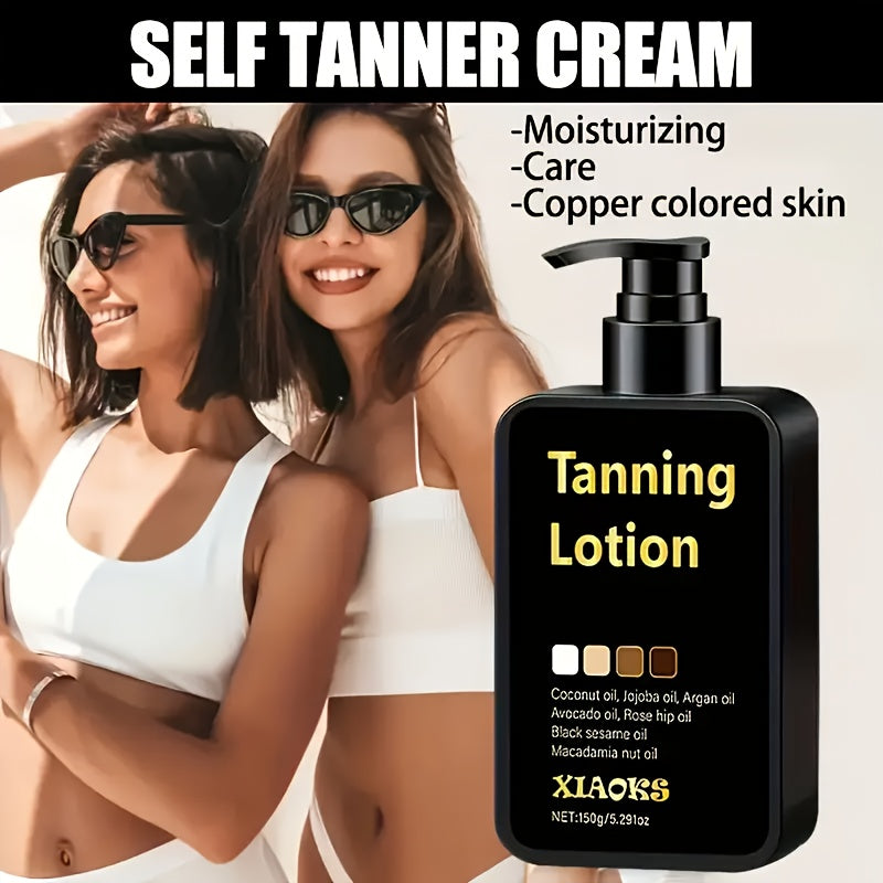 150g Super Dark Self-tanning Lotion - Quick Formulation, Perfect for Summer Beach And Seaside Use, Creating A Bronze Wheat Complexion, Refreshing Moisturizing, Suitable for All Light Beige Light Beige, Preventing Sunburn, Tan