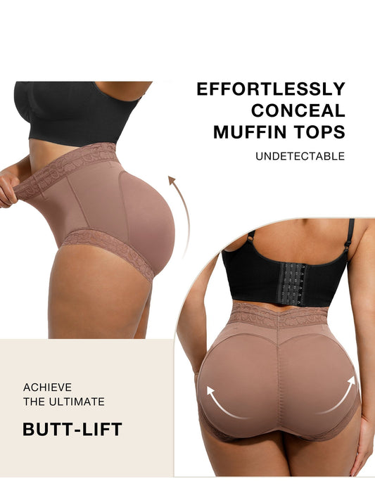 Tummy Control High-Waist Shapewear Panties - Butt Lift, Warmth, Non-See-Through, Nylon/Spandex Blend, Solid Color