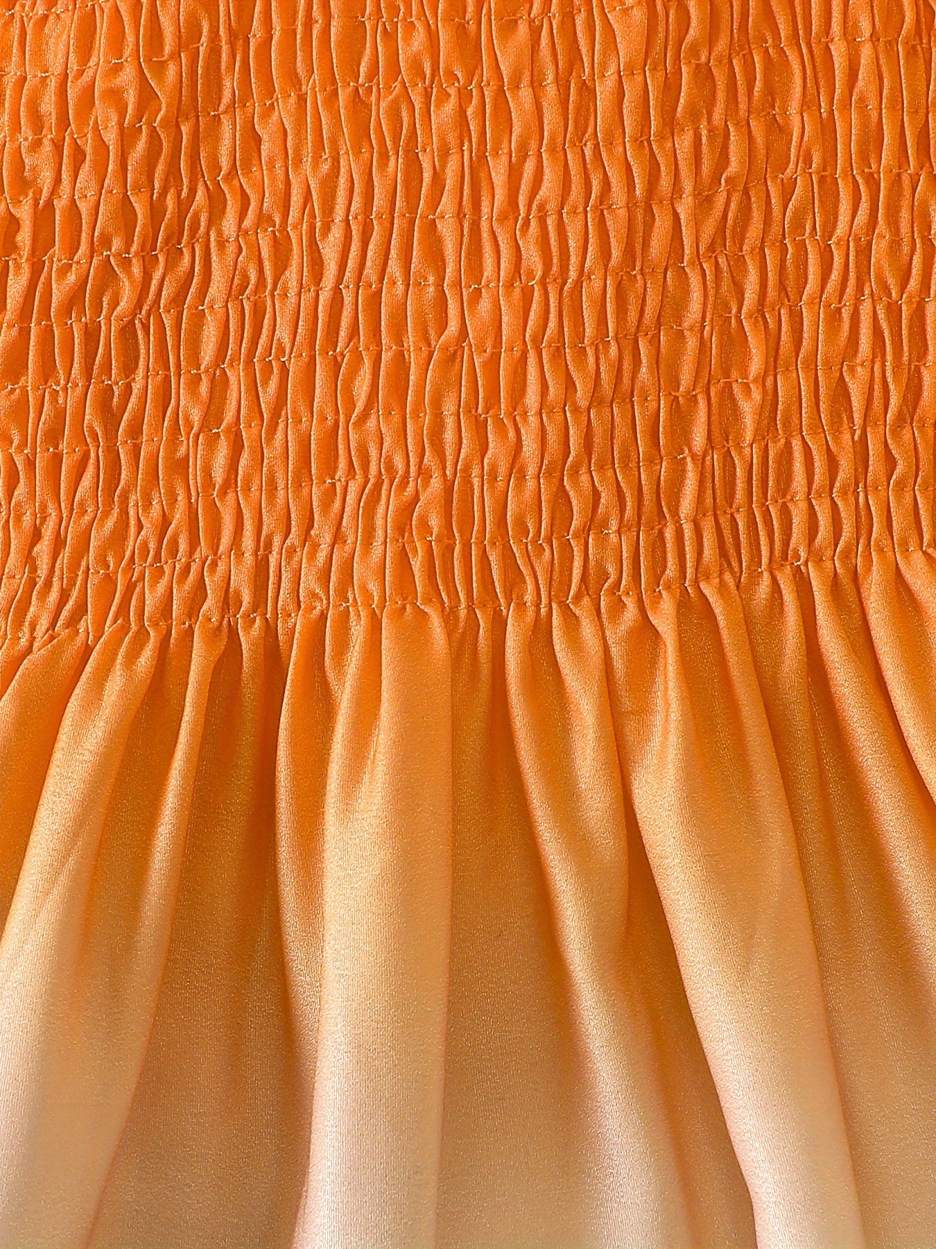 [Sunflower | Girls] Gradient Color Sunflower Princess Dress | Toddler Girls Shirred Cami Frill Trim | For Party Beach Vacation Kids Summer Clothes 4th Of July Outfit