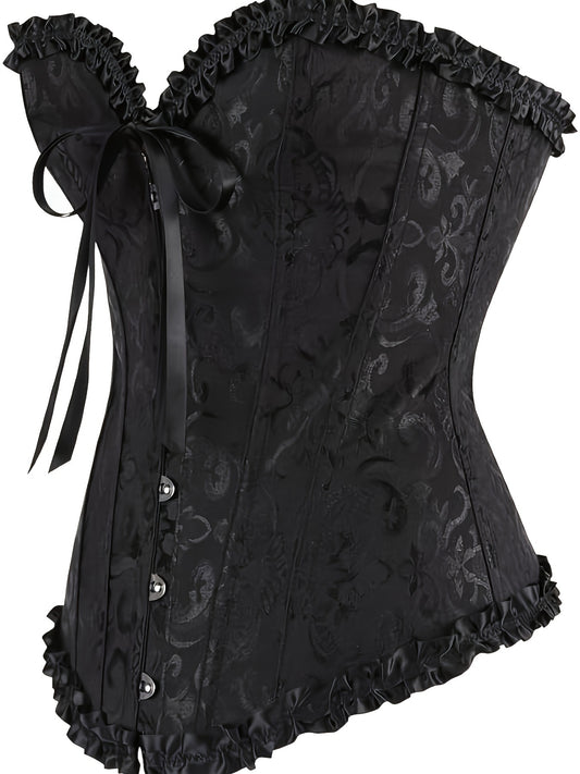 European & American Tight Bra Bone Shaping Top - Formfitting, Sexy, Floral Vintage Design | Lace Detailing, Waist-Cinching Body Shaper