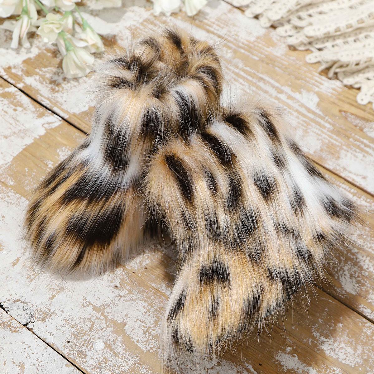 Girls' Winter Snow Boots with Fringe Trim - Warm Mid-Calf Traction Outsole, Lightweight Rubber Sole & Cozy Round Toe for Outdoor, Slipping on/Slip-Resistant - Cute Booties for & Little (Winter/Autumn)