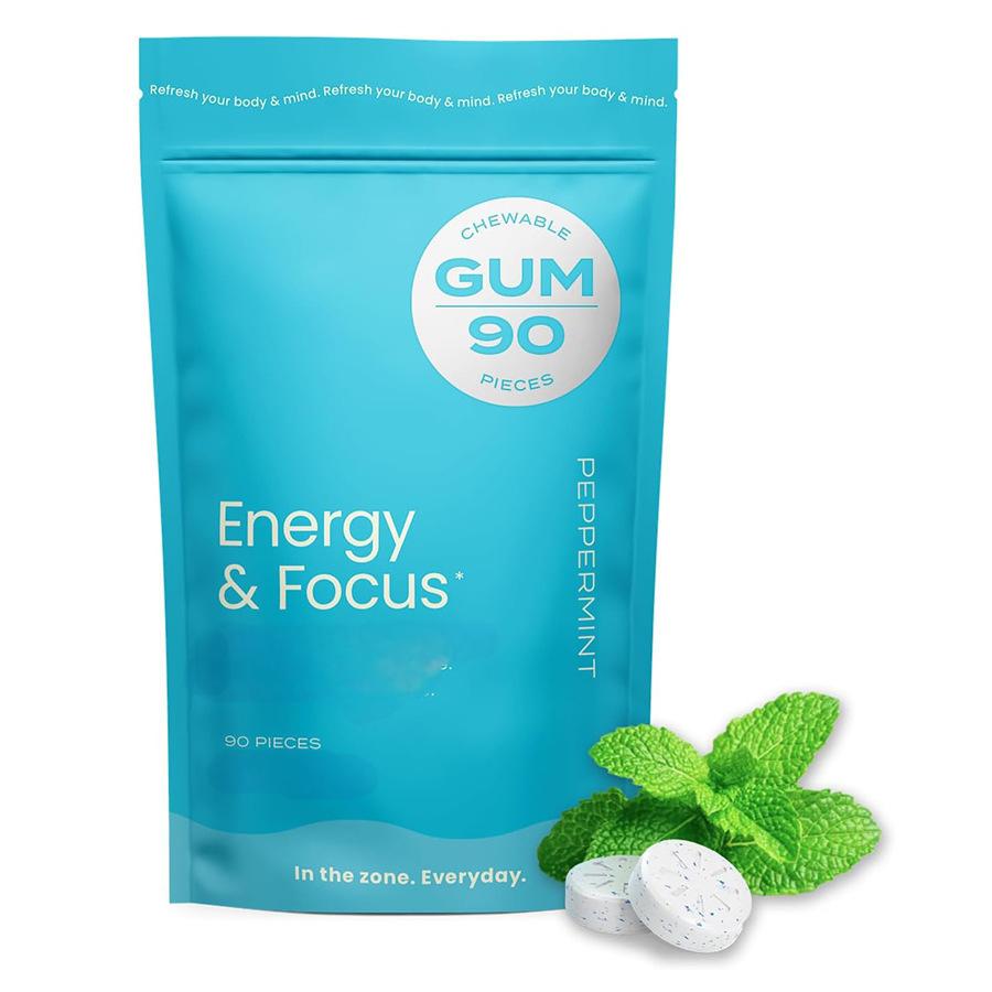 90 Mineralized Energy Candy, mint sugar gum, keeps mouth, protects gum and tooth, sugar durable chewing gum, 1 Bag (1 bag, containing 90 pills)