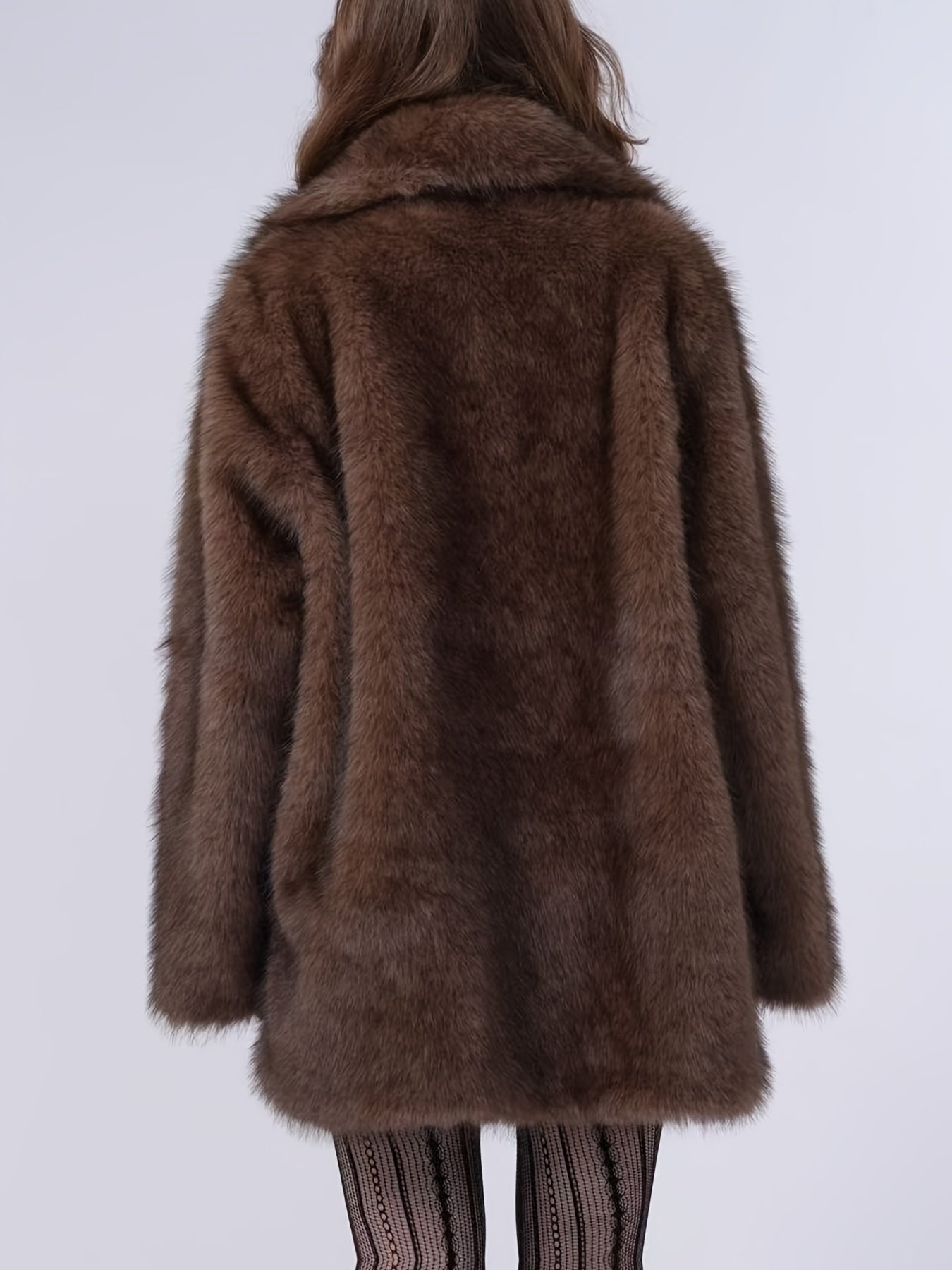 Plus Size, Women's Winter Suit Collar Faux Coat for Warmth