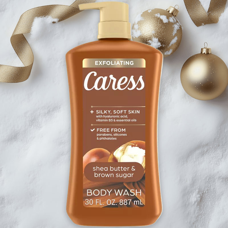 Caress Shea Butter & Brown Sugar Exfoliating Body Wash for Women - 30 fl oz