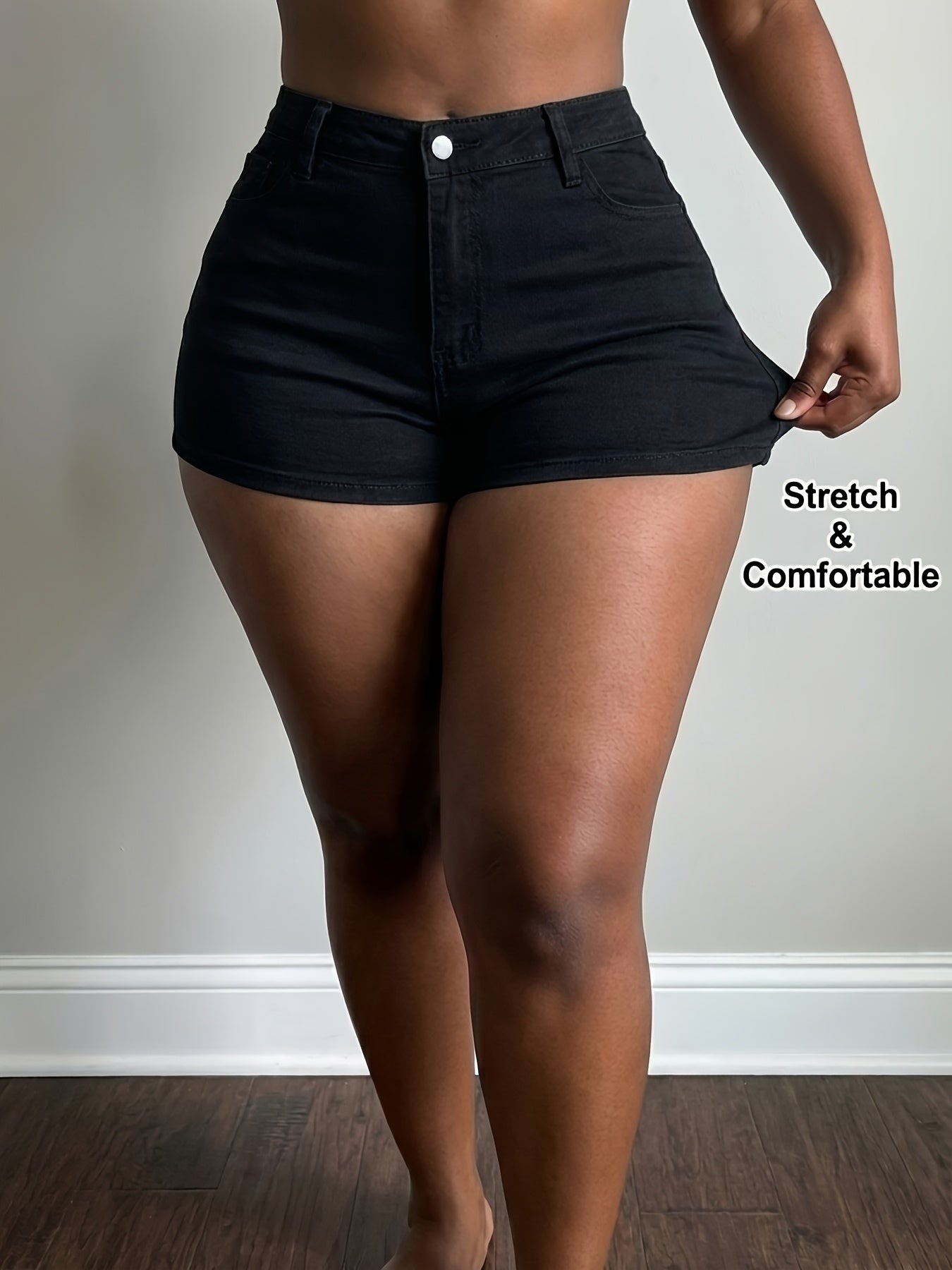 Women's High Waisted Stretchy Denim Shorts Sexy Whiskering Fading Retro Versatile Casual Home Jean Shorts
