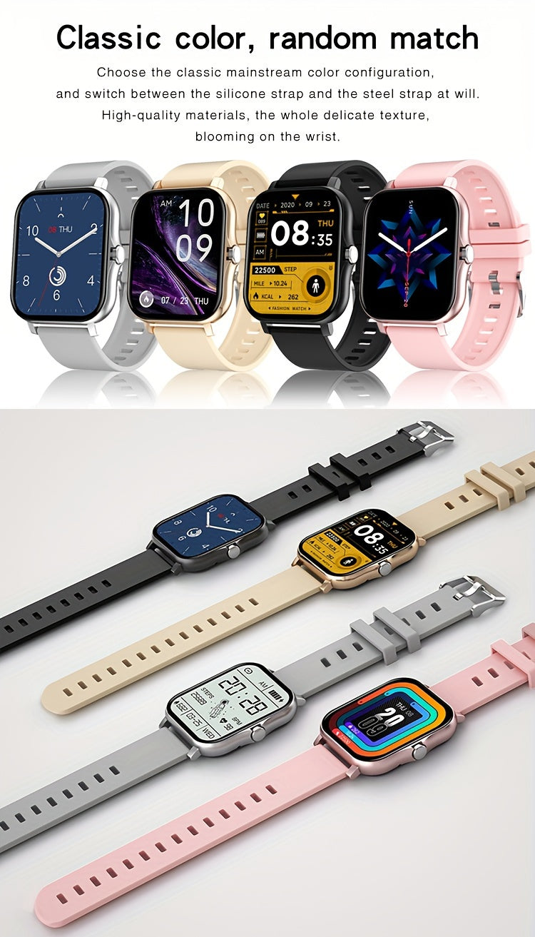 2024 Trendy Smartwatch, Versatile, Full Touch Display With Wireless Calling - Fitness Tracker, Free Steel Band, Compatible With Android And IOS, Perfect Gift For Halloween Christmas!