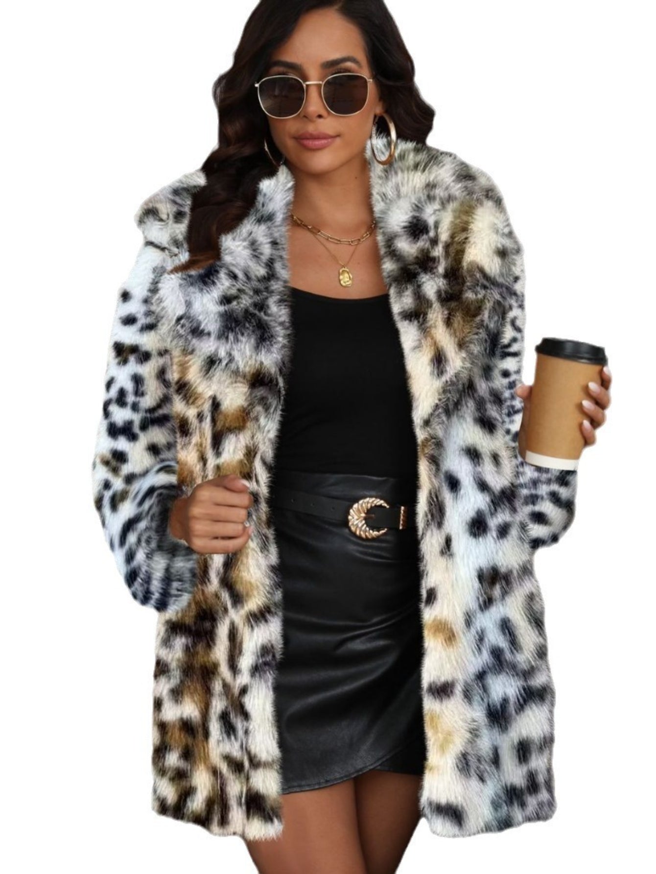 Plus Size, 2025European and American Autumn and Winter Women's Toka Collar Coat Artificial Imitation Coat