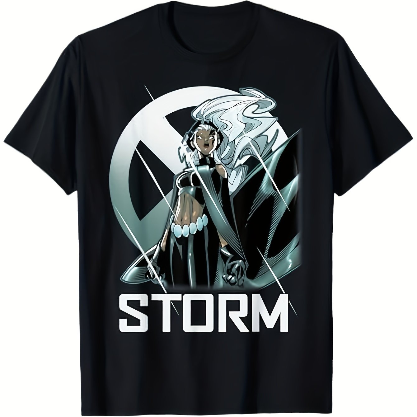 Men's Storm Graphic T-Shirt - Black Casual Round Neck Short Sleeve Tee with Bold "STORM" Print & Futuristic Design, Comfortable All-Season Wear, Allseason Tshirt | Bold Print Shirt | Machine Washable, PLUS SIZE