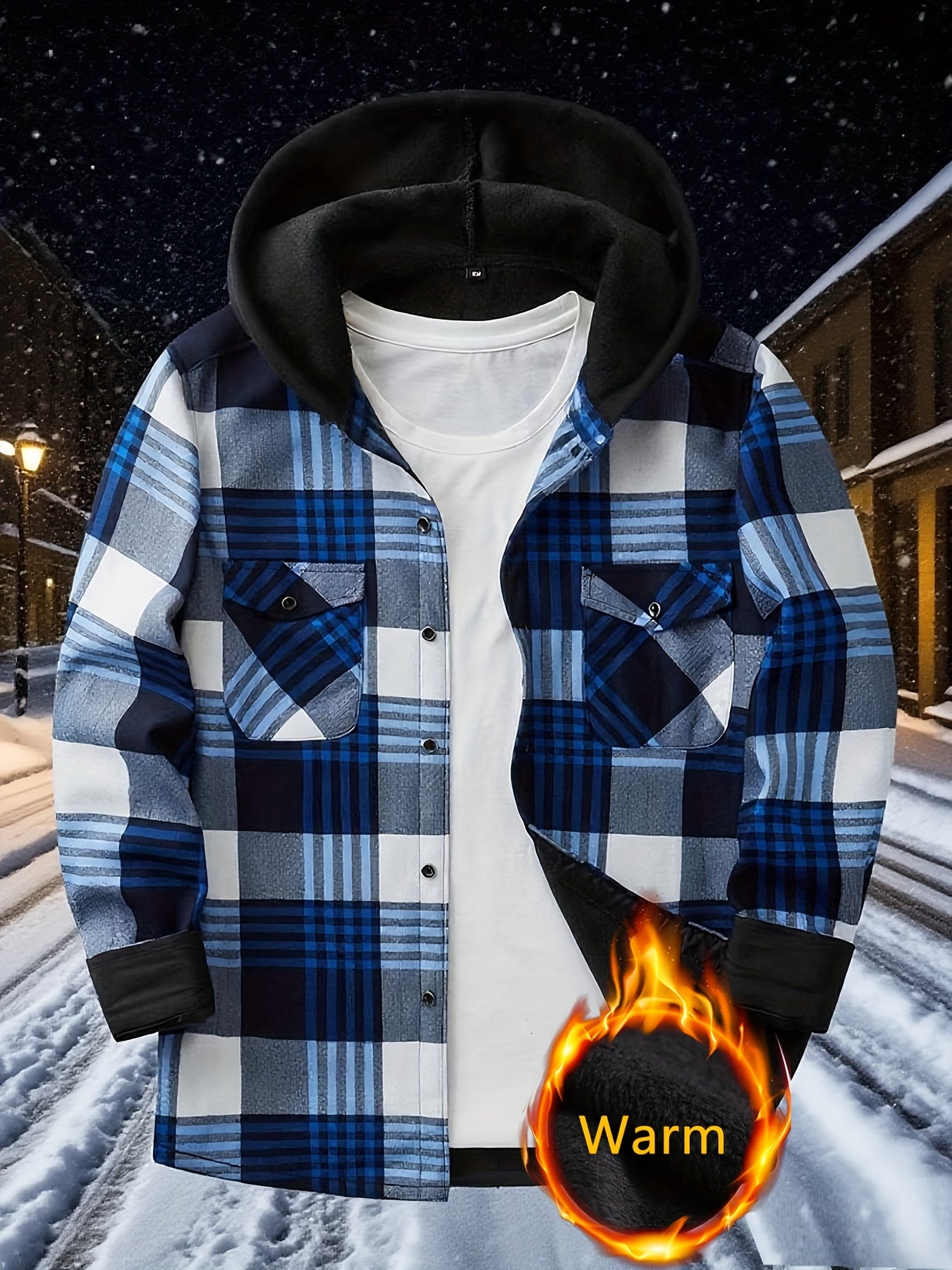 Teens Flannel Shirt - Fleece Lined Hooded Plaid Shirt for Baggy and Oversized - warm Winter Jacket - Christmas Halloween Gift, for Teenager