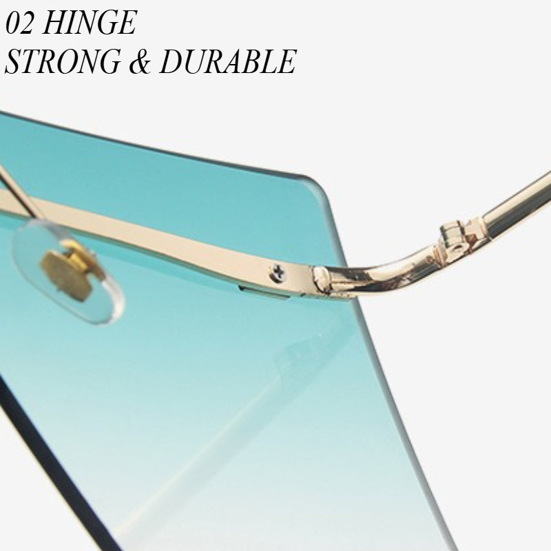 Stylish Square Frameless Fashion Glasses for Women & Men - Ocean-Themed, Lightweight Plastic Hinges, Perfect for Street Style & Fashionable Photo Props, Stylish Glasses