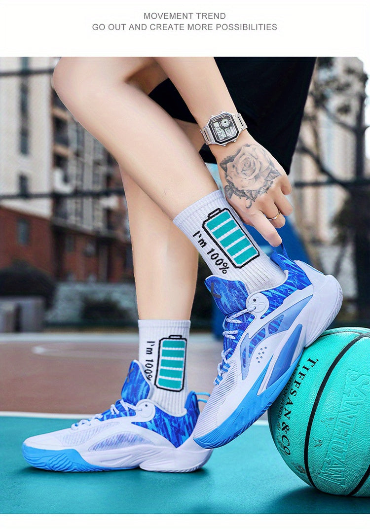 Phantom Cherry Blossom 2025 Men's & Women's Mid-Top Basketball Shoes - Breathable Shock-Absorbing Training Sneakers with Anti-Slip Rubber Sole, Wear-Resistant PU/Fabric Upper for Spring Summer Sports, High Top Sneakers, Shock