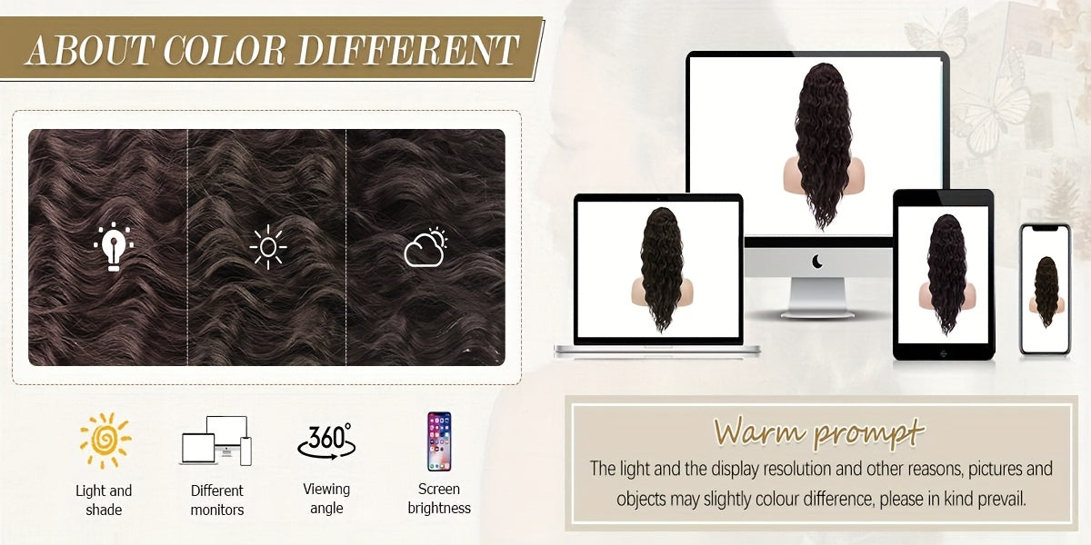 FESHFEN Female Wavy African Ponytail Extension With Rope, 16/20inch African Curly Hair, A Very Convenient Way To Lengthen CurlsIt Is Suitable For Going Out To Play, And The Use Scenarios Are Changeable