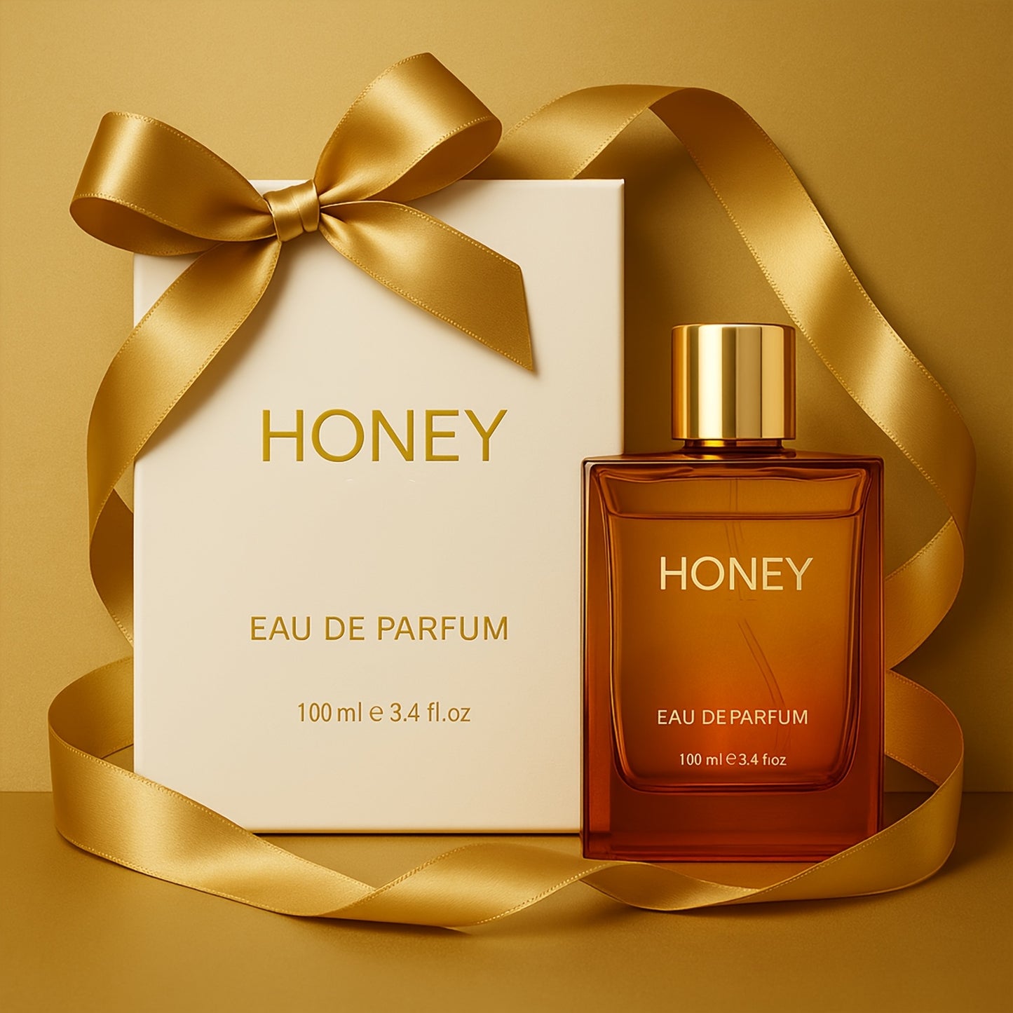 Luxury Honey Oud Perfume 3.4oz - Long-Lasting Sweet Honey & Oud Scent, Perfume Oil with, Elegant ' & ' Fragrance for Day & Night Use, -Light Beige Suitable