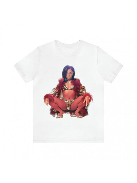 Lil Kim Hardcore Pose Graphic T-Shirt - White Casual Summer Tee with Bold Print, Round Neck, Regular Fit for Adults, Comfortable Daily Wear | Edgy Fashion Top | Soft Fabric Shirt
