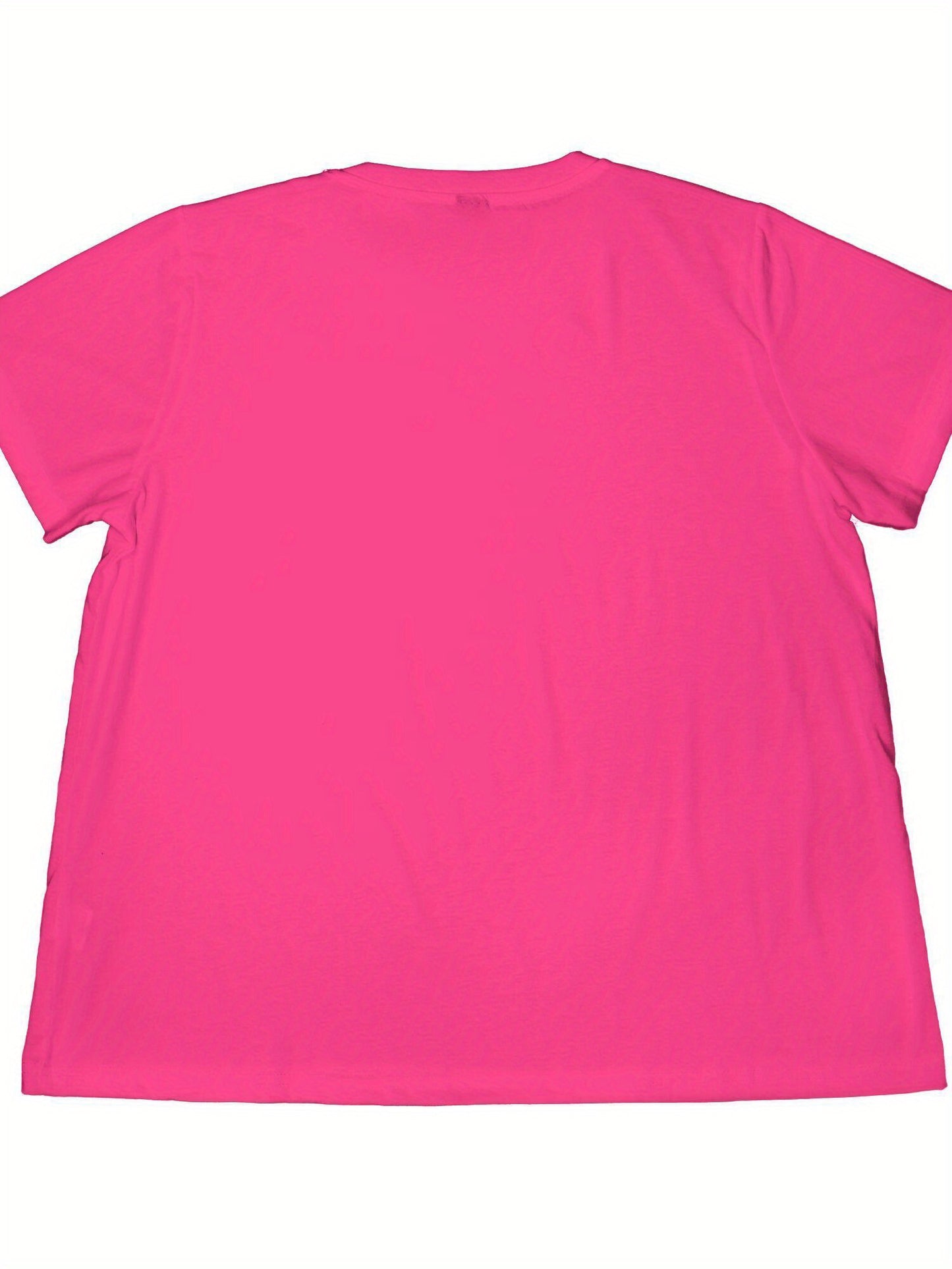Plus Size Women's T-Shirt - Soft Loose Fit Casual Short Sleeve Round Neck with Inspirational Bible Verse Print (John 3:16) - Vibrant Pink & Black Lettering - Summer Spring Fall Comfort Top - Perfect Gift for Her, Ladies T Shi