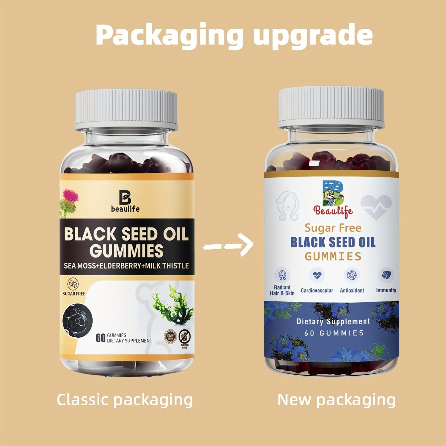 [Black Seed Oil Gummies Plus] Multi-Nutrient Black Seed Oil Gummies - With Sea Moss, Ashwagandha Extract, Elderberry, Turmeric, Vitamin C, Vitamin D, Zinc, Beet Root Powder