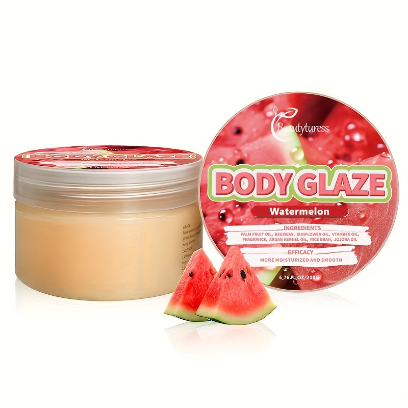 Beautyfress Strawberry Glaze Body Glaze 200g- Moisturizing Body Butter with Shea Butter, Glycerin, Vitamin C- Hypoallergenic, All Skin Types- Long-Lasting Hydration, Soothing Aromatherapy for Dry Skin Care