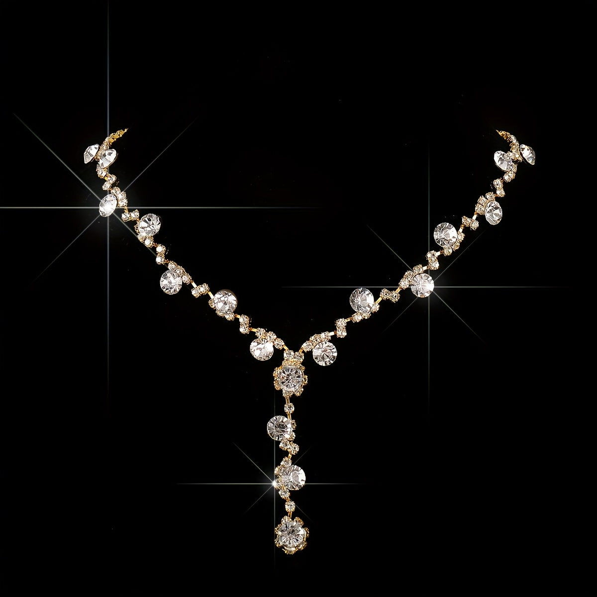 5pcs Women's Elegant Rhinestone-Embellished  Evening Handbag & Crossbody - Convertible Shoulder/Dance Party Wedding Accessory with Necklace, Earrings, Bracelet & Ring Gift Set (Golden) Suitable for Prom, Gala, Dinner Parties