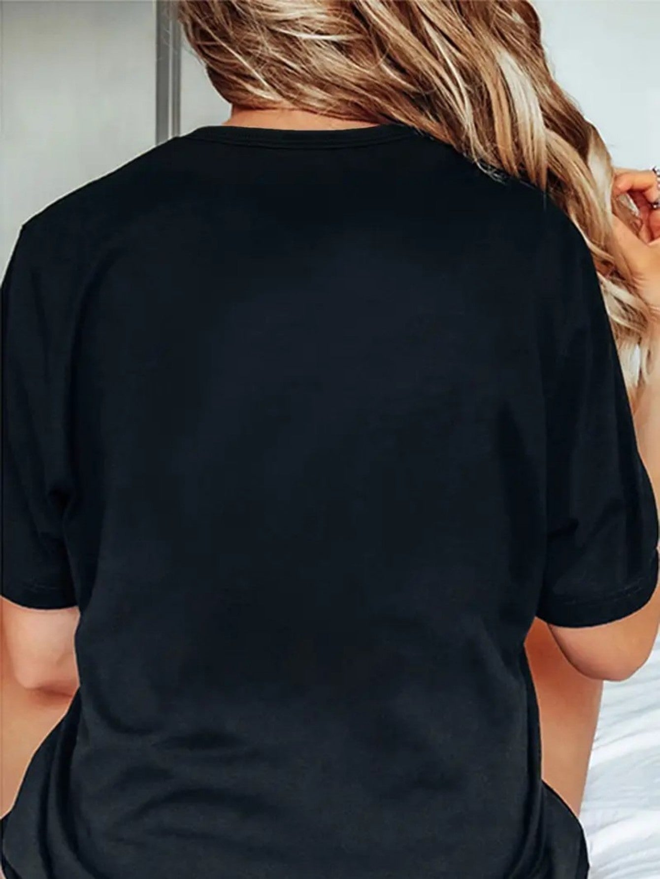 Women's T - Shirt/ Round Neck/ Short Sleeve/ Cotton/ Breathable/ Casual/ Fashion - Forward Design/ Cut - Out Bra Graphic/ Trendy & Stylish/ Plus Size Option