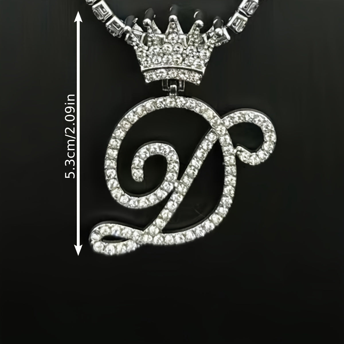 1pc Men's and Women's Fashion Pendant Necklace-26 Crown-shaped Fancy English Letter Pendant Necklace with Round Box Chain-Hip-hop Style Niche Necklace Jewelry Gift