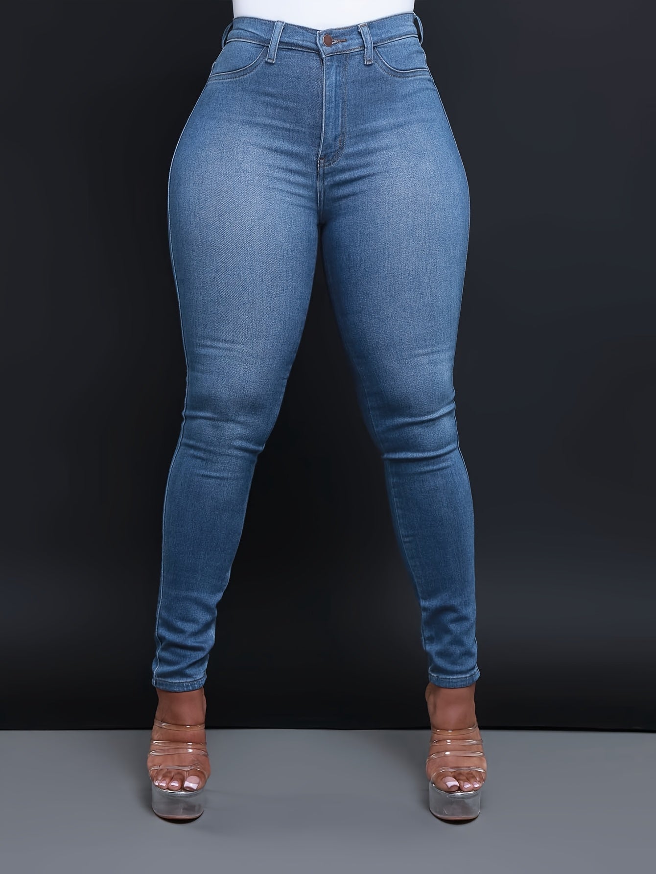 Women's Casual Four Seasons Slim Fit Elastic Solid Color Washed Denim Jeans European Style Denim Shorts Women's Versatile Denim Jeans