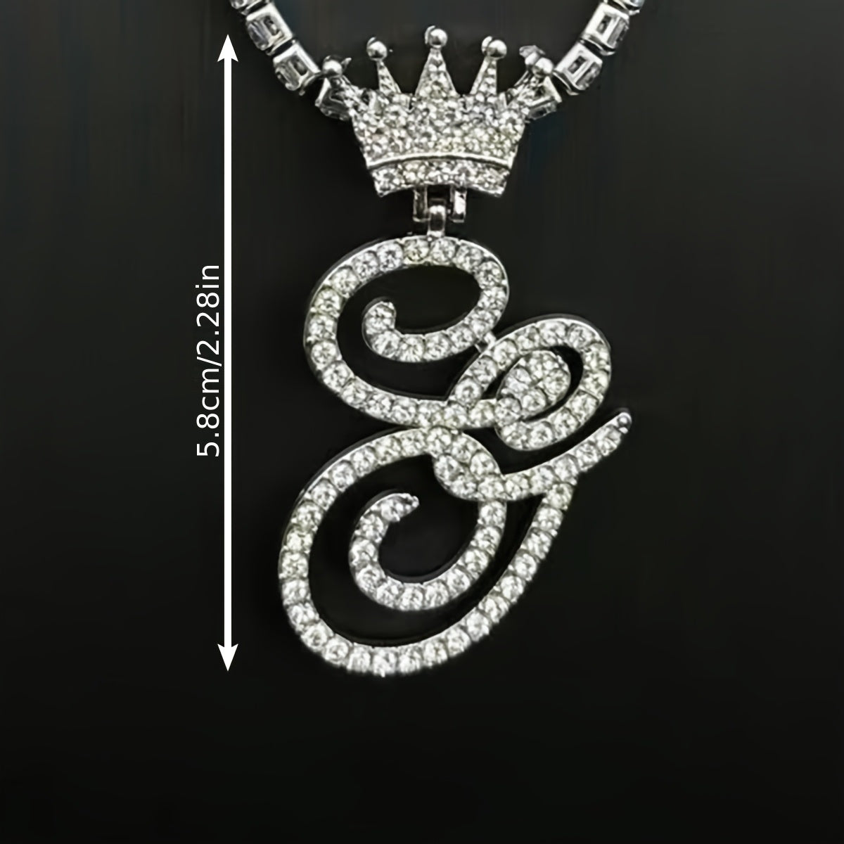 1pc Men's and Women's Fashion Pendant Necklace-26 Crown-shaped Fancy English Letter Pendant Necklace with Round Box Chain-Hip-hop Style Niche Necklace Jewelry Gift
