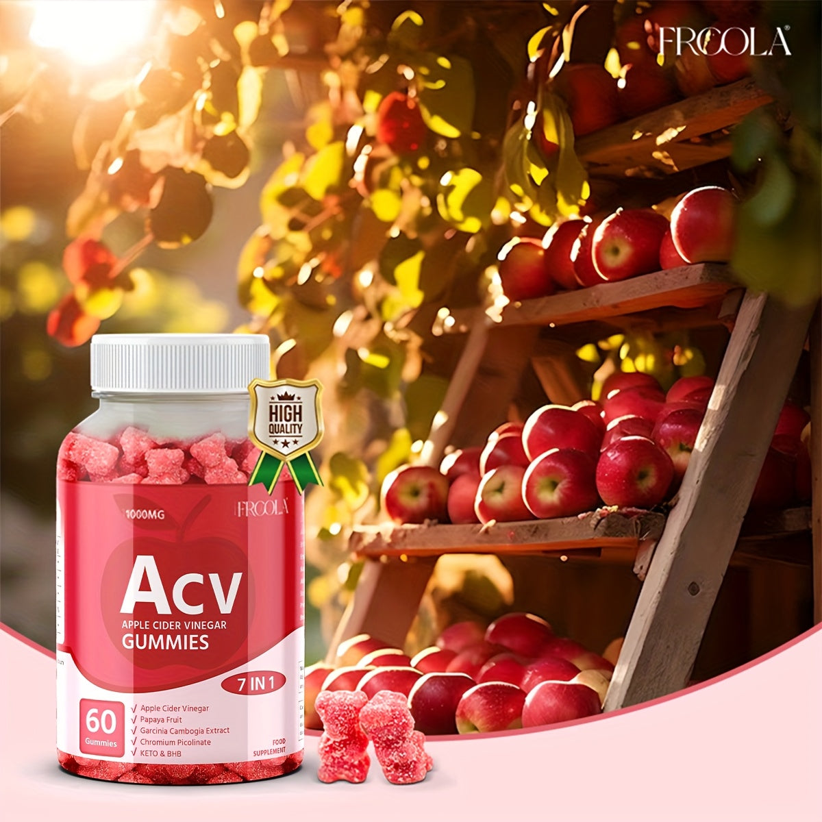 Daytime Burner KETO + ACV Gummies - Papaya, Garcinia Cambogia & Vitamins- Daytime Energy Cycle, Support Weight Health, Gut And Digestive Health