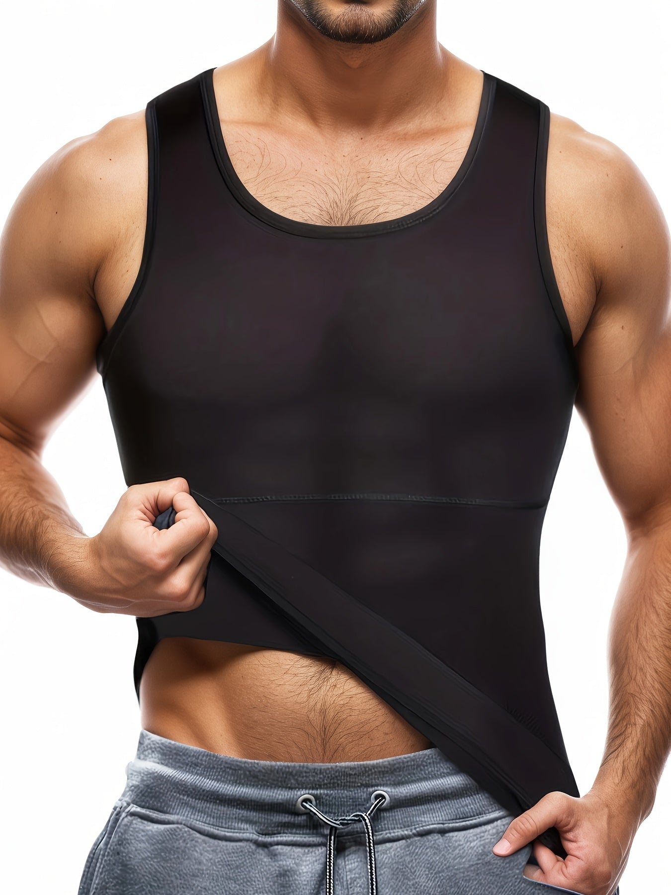 Men'S Compression Shirt For Body Shaper Tummy Control Shapewear Vest Tight Underwear Tank Top