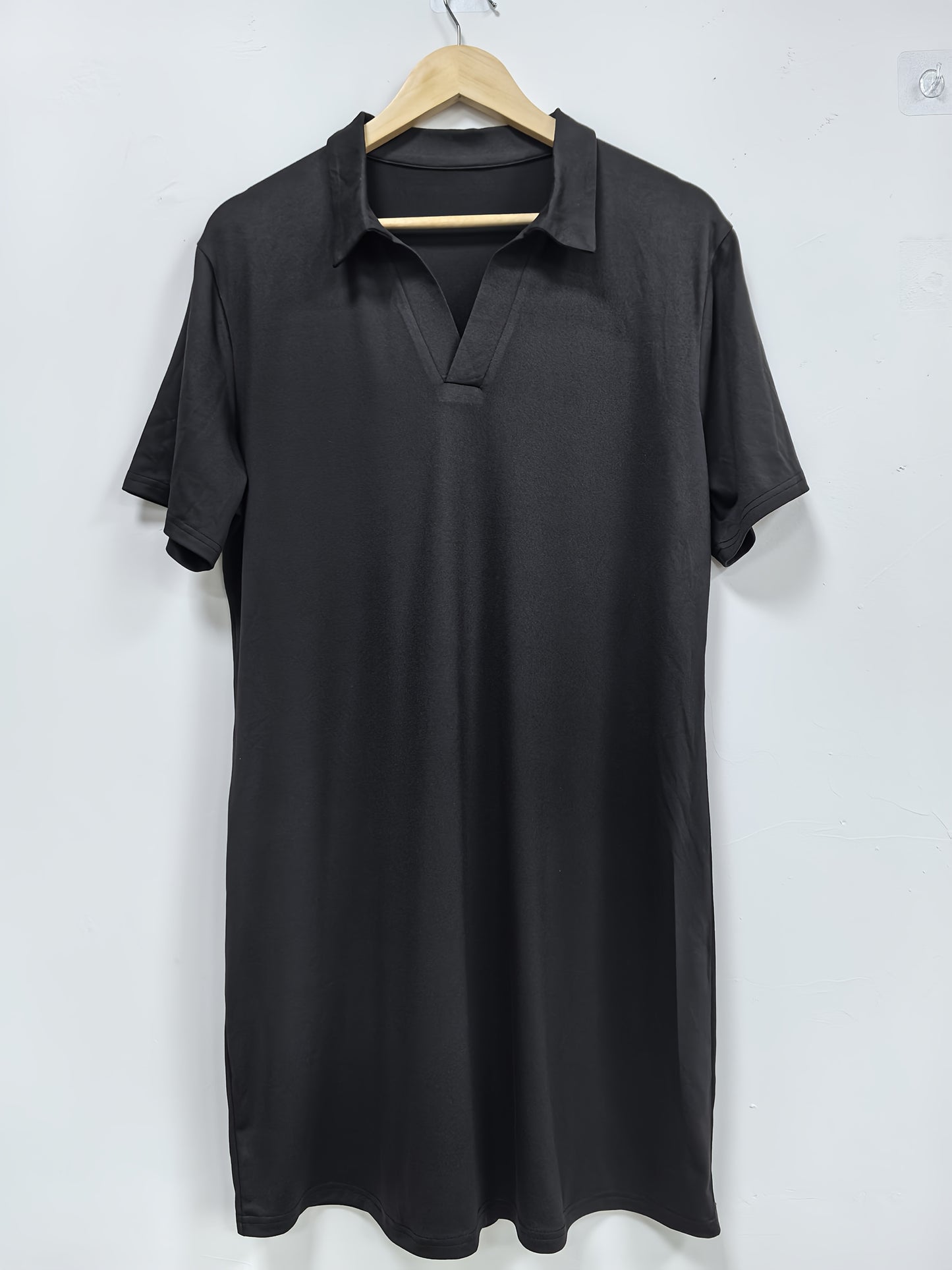 Plus Size Short Sleeve Dress for Women Summer V Neck Bodycon Mini DressCasual Fashion Curve Dress