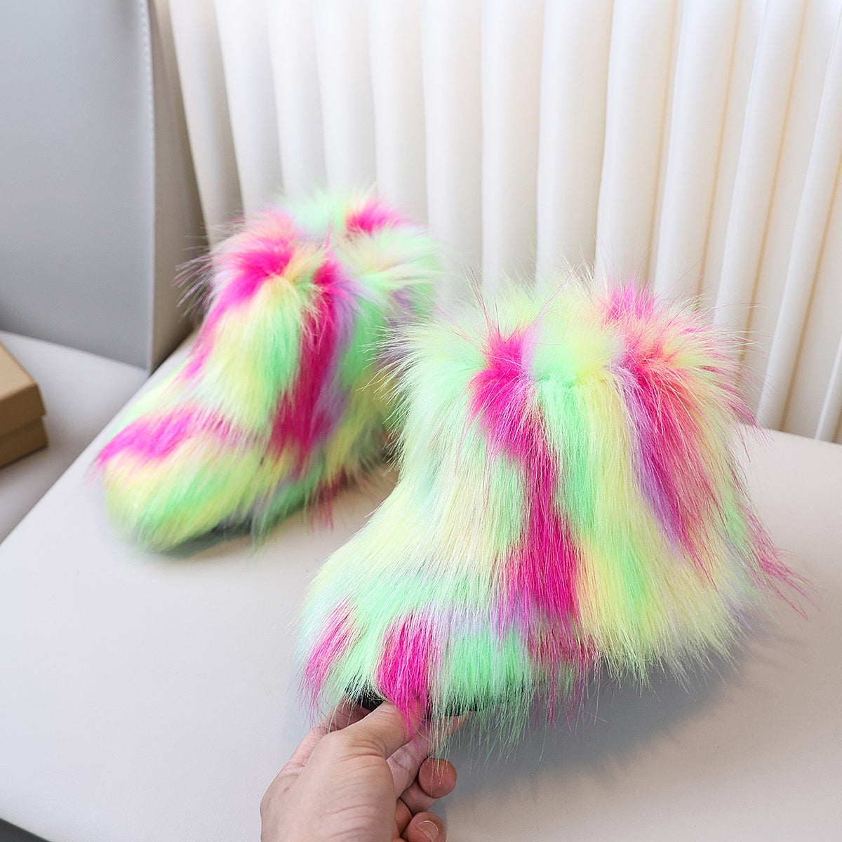 Girls' Winter Boots with Tassel - Slip-On Closure, Non-Slip Rubber Sole, Warm Mid-Calf Boots for Snow, Hiking