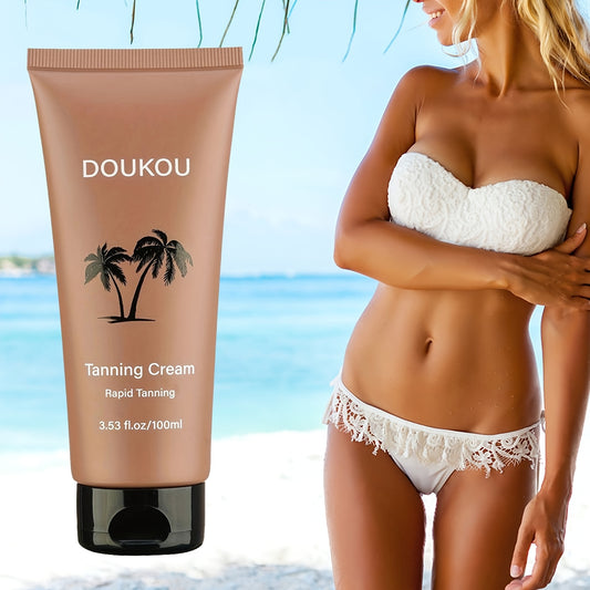 3.53oz Natural Botanical Self Tanner - Alcohol-Free Formula for a Bronze Glow in One Step, Hypoallergenic & Gluten-Free, Non-Greasy Moisturizing Lotion for All Light Beige Types Including Light Beige, Summer Beach & Daily Use