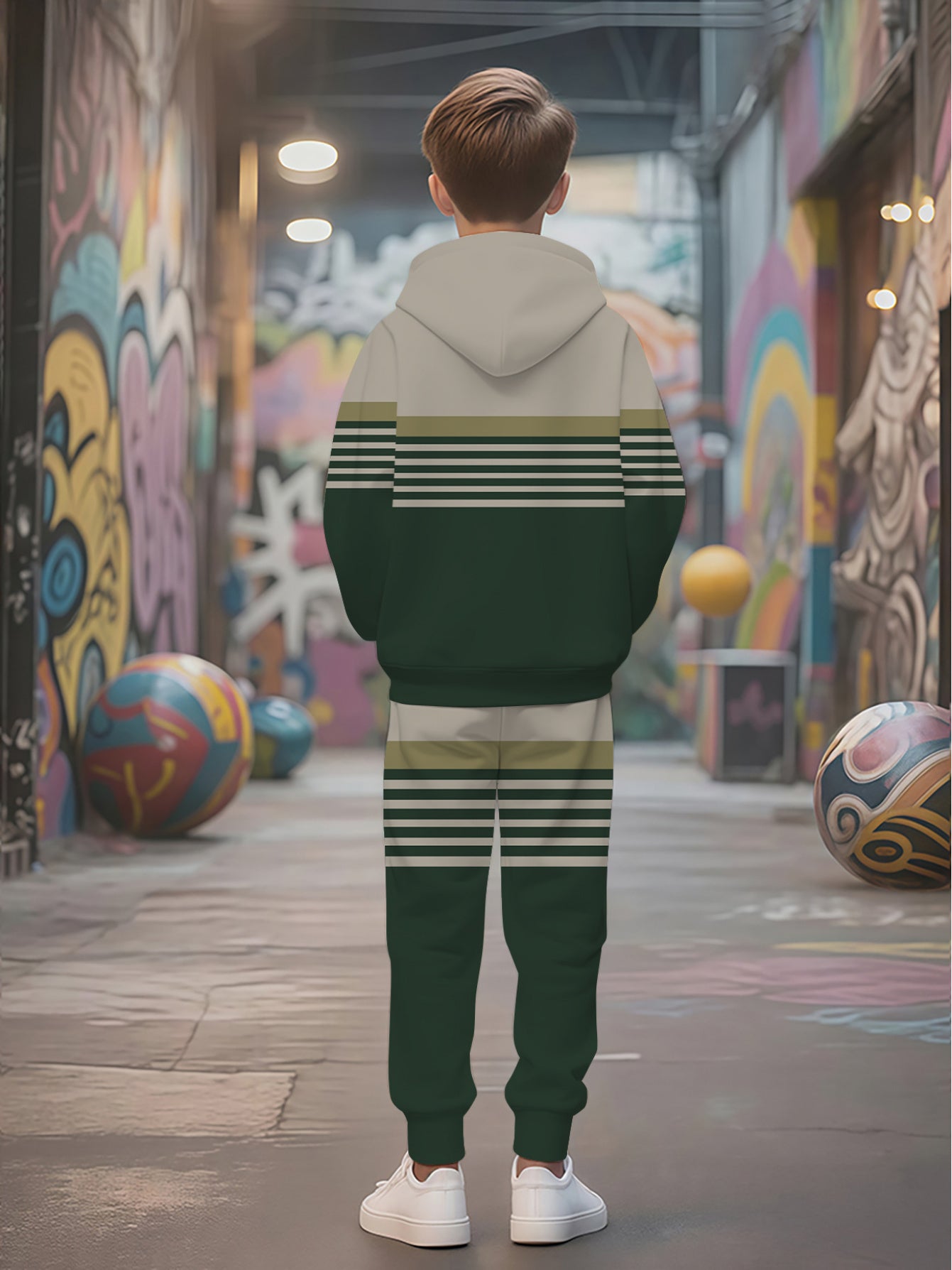 Casual Striped 3D Print Hoodie, Boys Long Sleeve Hoodie, Boys Casual Creative Graphic Design Pullover, Hooded Sweatshirt, Suitable for Autumn and Spring, Spring Fashion, Autumn Clothing, Pullover Hoodie, Soft Material, Durabl