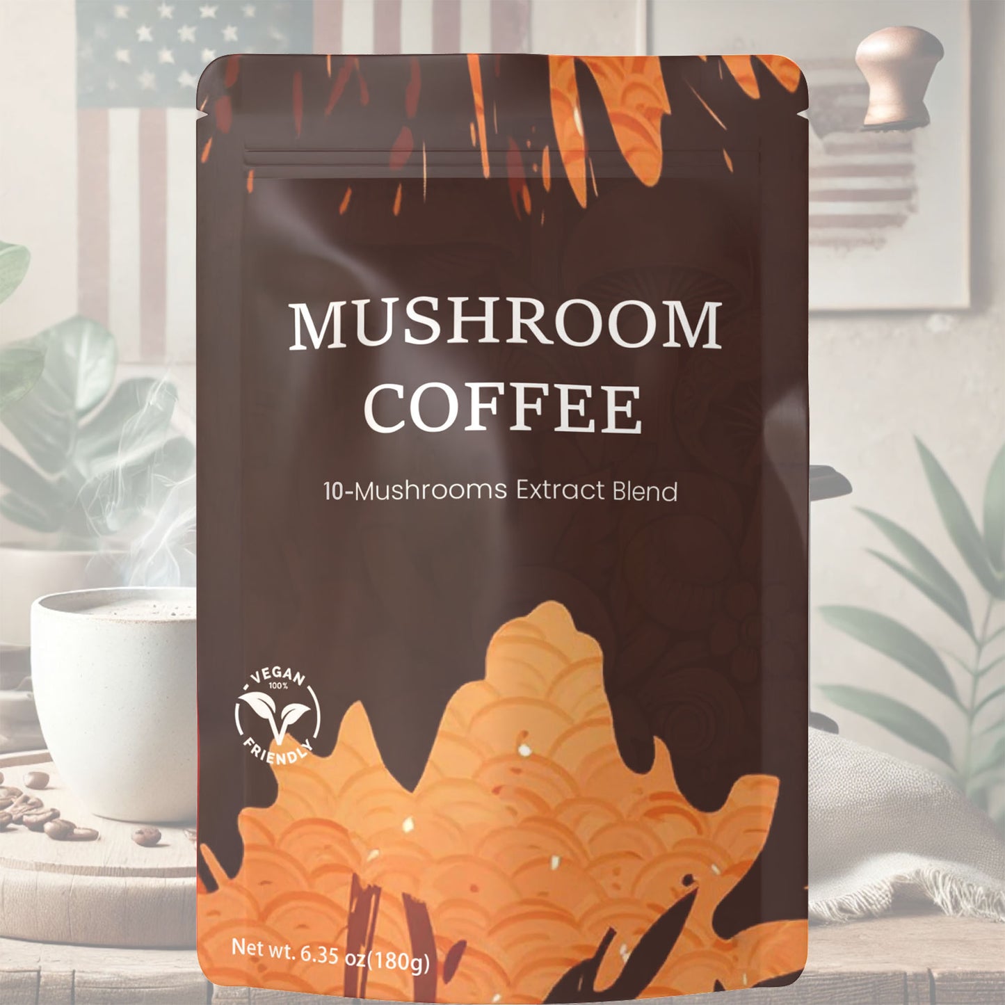 10-in-1 Mushroom Coffee – A Delightfully Balanced and Flavorful Blend, Crafted for a Smooth and Enjoyable Taste in Every Sip.6.35 oz