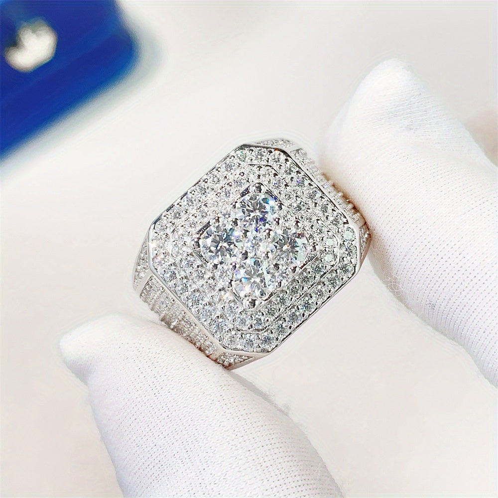 A S925 Silver-plated-plated ring for men, plated with, uniquely designed for party street style jewelry gifts