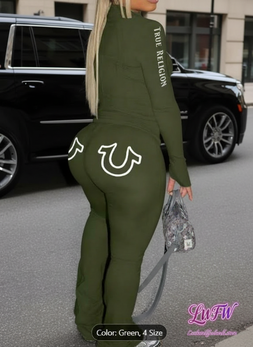 Women 2pcss Horseshoe Print Tracksuit