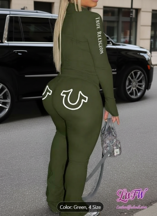 Women 2pcss Horseshoe Print Tracksuit