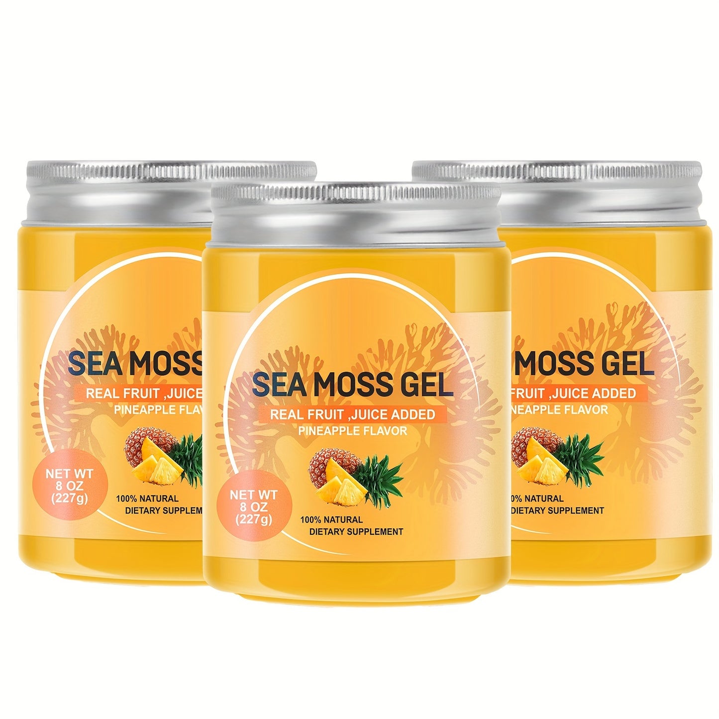 Irish Sea Moss Seamoss Gel Sea Moss Gel Raw Rich In Vitamins & Minerals | Nutritional Supplement | Vitamins and Minerals Wild Harvested, Pineapple Flavor