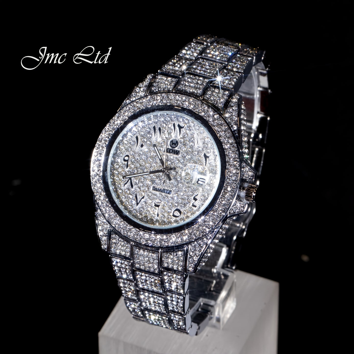 [Fully Diamond-Studded] West Coast Quartz Watch - Fully Diamond-Studded Rhinestone Accessory - Luxury Hip-Hop Style Watch for Men, Perfect for Christmas or Wedding Gifts