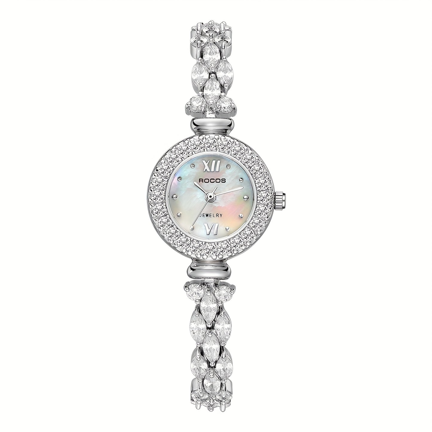 ROCOS Brand Bracelet Watch Fashion Luxury Women'S Watch Phantom Dial Silvery Quartz Women'S Watch Holiday Gift Women'S Gift