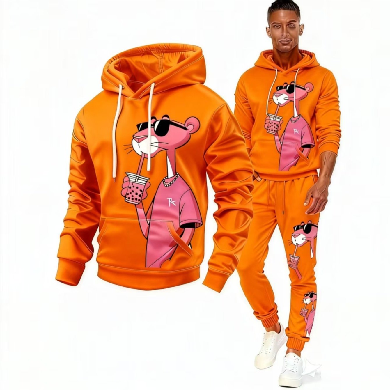 2pcs Men'S Matching Outfit | Casual Round-Neck Long-Sleeve Hoodie and Sweatpants, Suitable for Winter and Autumn, Designed for Sports Activities, Ideal for Thanksgiving, Valentine'S Day, Father'S Day, Halloween, Christmas, Ho