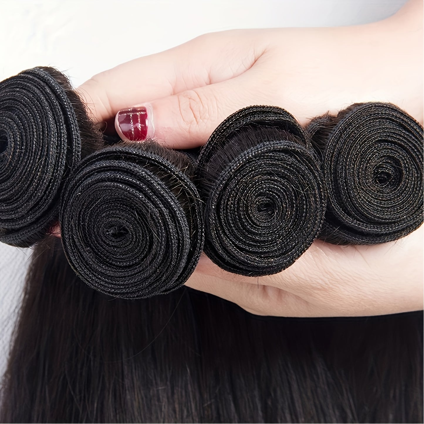 4 Bundles 12 Inch Straight Human Hair Weave with 4x4 Free Part Lace Closure - Natural Black Color, 100% Human Hair Extensions for Women, All Ethnicities, Versatile Hair Styling | Natural Hairline | Human Hair Bundle