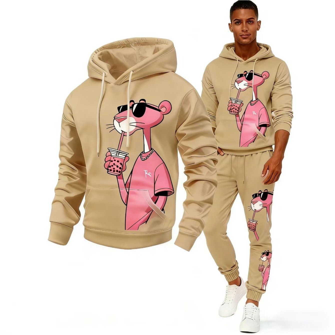 2pcs Men'S Matching Outfit | Casual Round-Neck Long-Sleeve Hoodie and Sweatpants, Suitable for Winter and Autumn, Designed for Sports Activities, Ideal for Thanksgiving, Valentine'S Day, Father'S Day, Halloween, Christmas, Ho