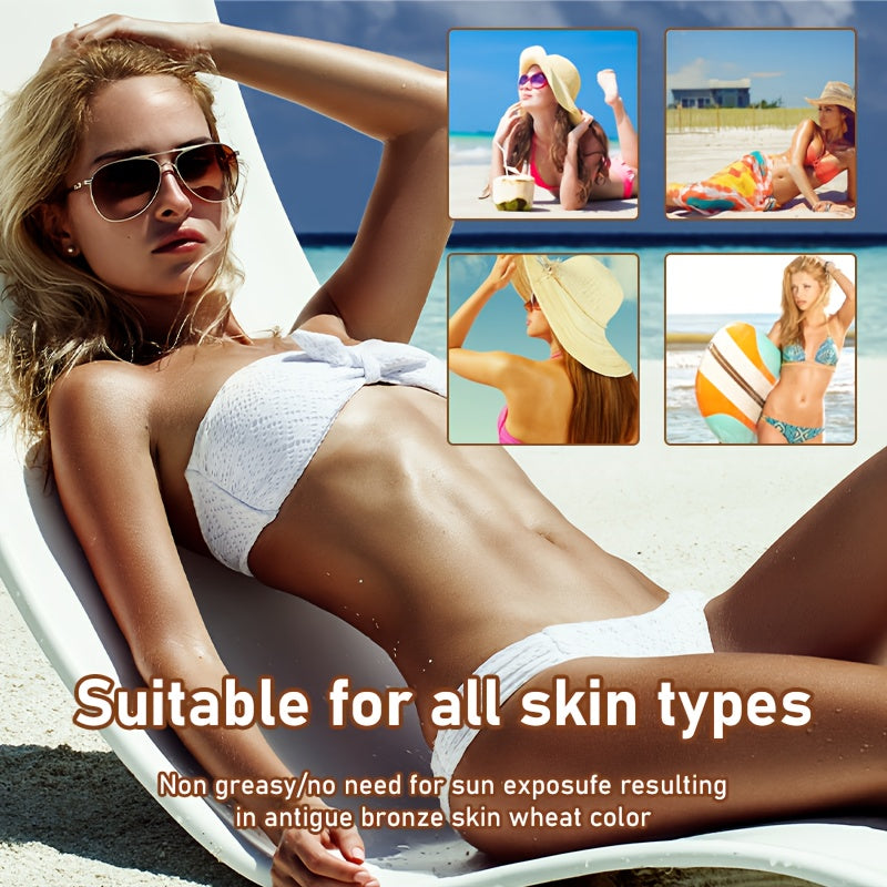 150g Super Dark Self-tanning Lotion - Quick Formulation, Perfect for Summer Beach And Seaside Use, Creating A Bronze Wheat Complexion, Refreshing Moisturizing, Suitable for All Light Beige Light Beige, Preventing Sunburn, Tan